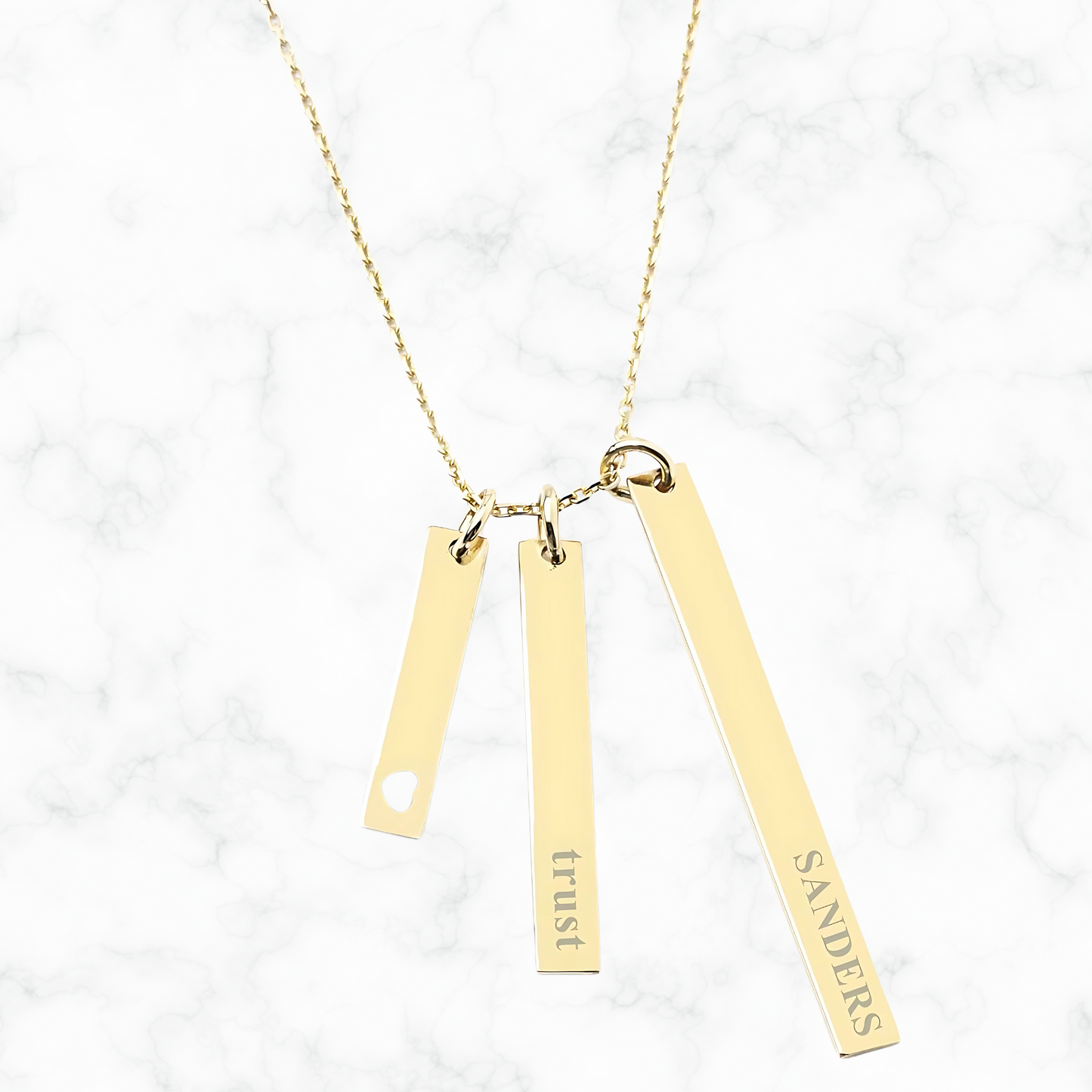 Gepersonaliseerde ketting met gravure – bar hanger