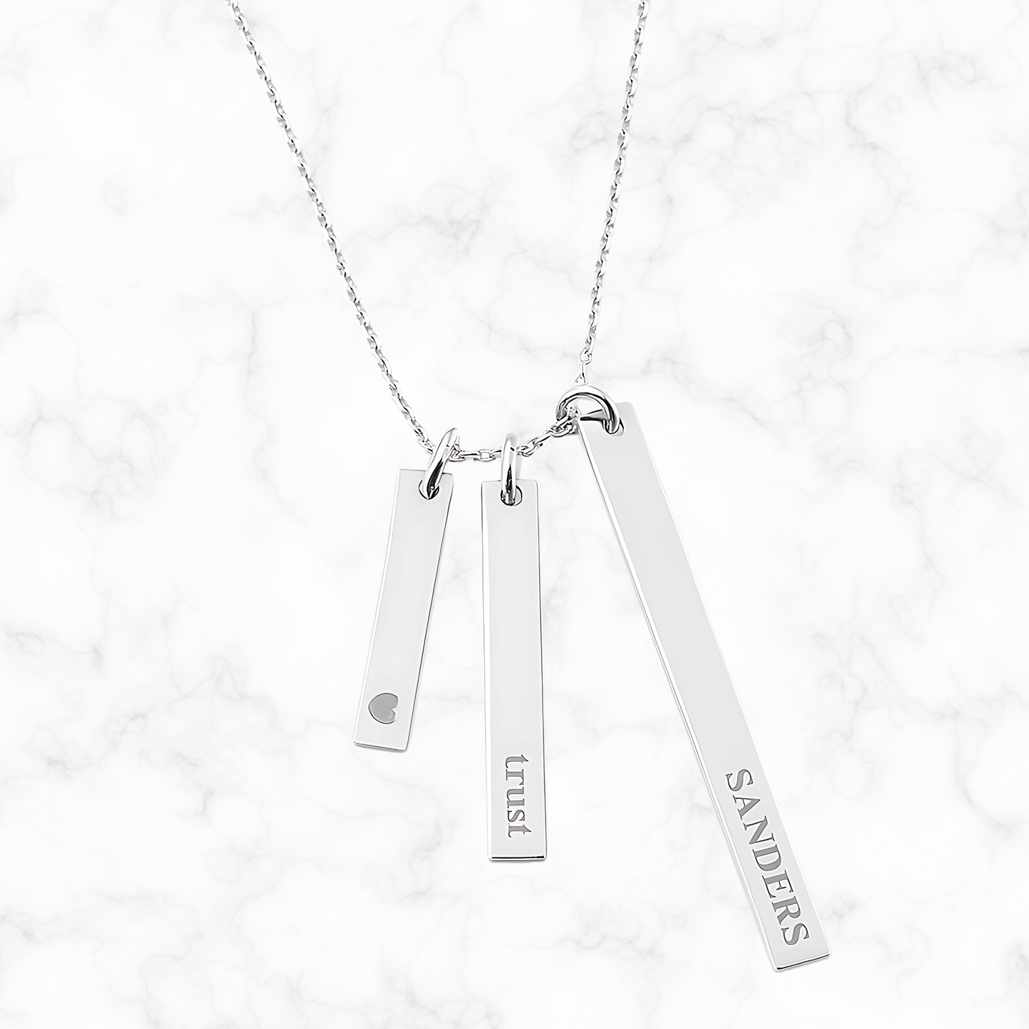 Gepersonaliseerde ketting met gravure – bar hanger