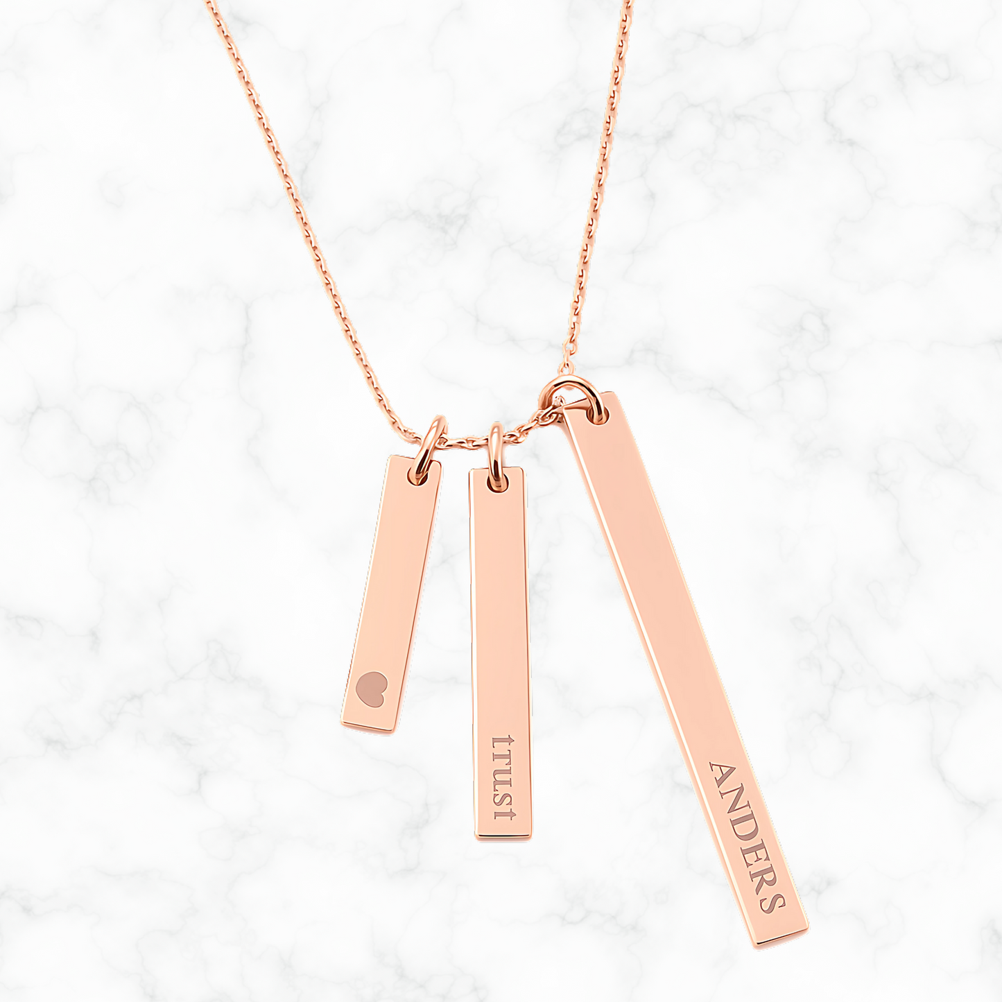 Gepersonaliseerde ketting met gravure – bar hanger
