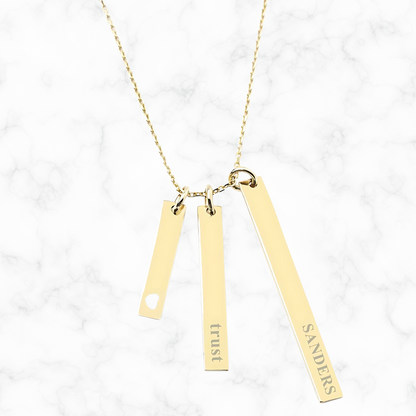 Gepersonaliseerde ketting met gravure – bar hanger