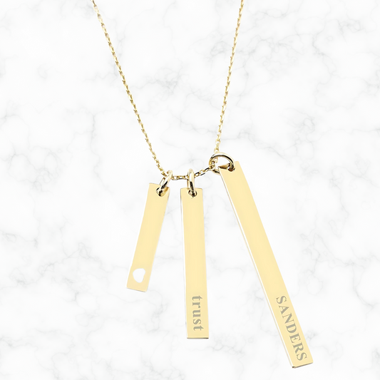 Gepersonaliseerde ketting met gravure – bar hanger