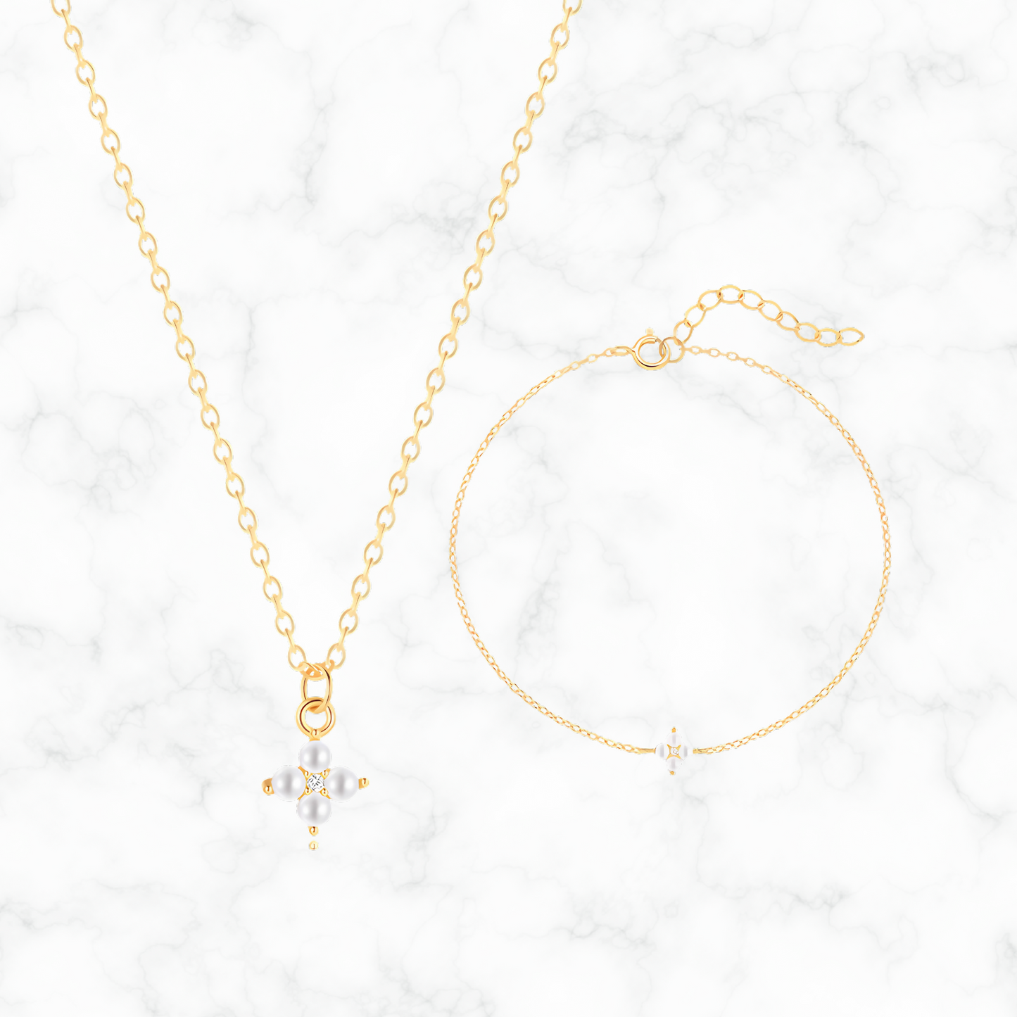 Klaver ketting/armband set