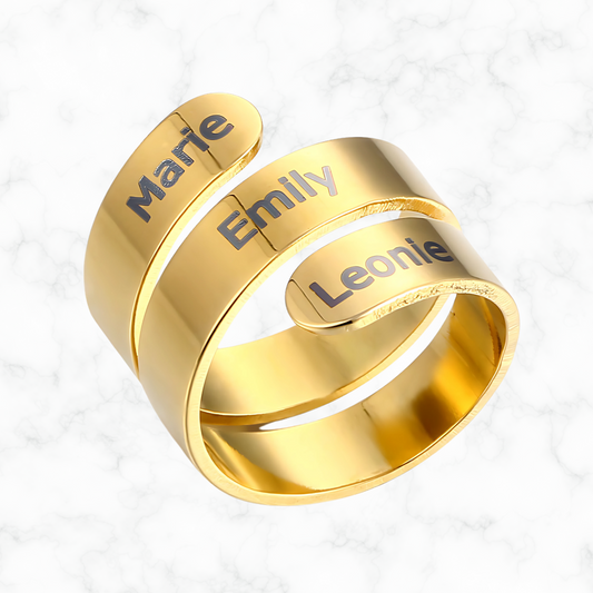 Gepersonaliseerde 3 namen ring