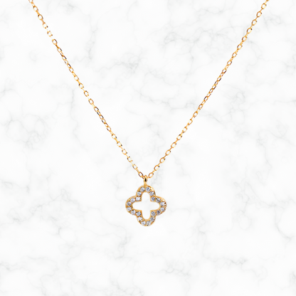Klavertje Vier Ketting met Diamanten