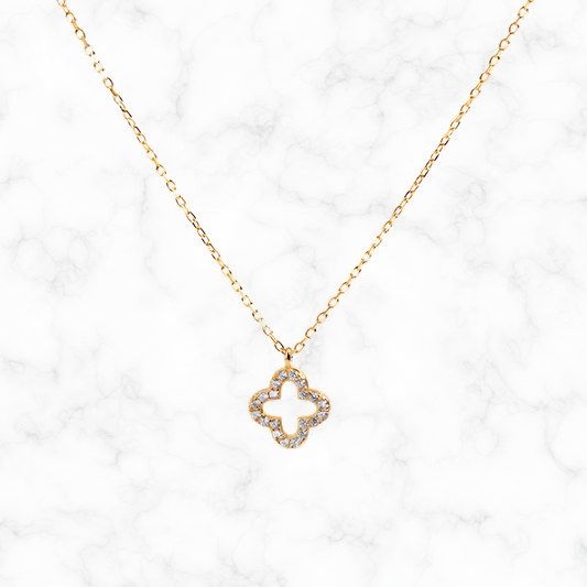 Klavertje Vier Ketting met Diamanten