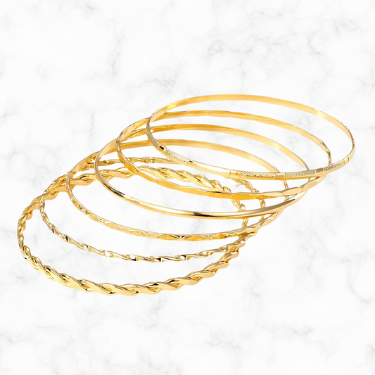 Boho gouden armbandenset