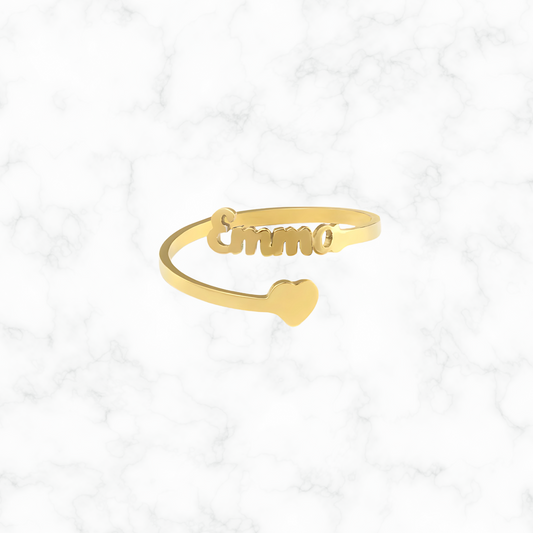 Gepersonaliseerde hartjes/naam ring