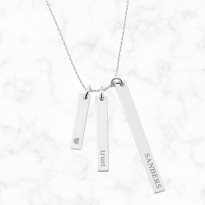 Gepersonaliseerde ketting met gravure – bar hanger