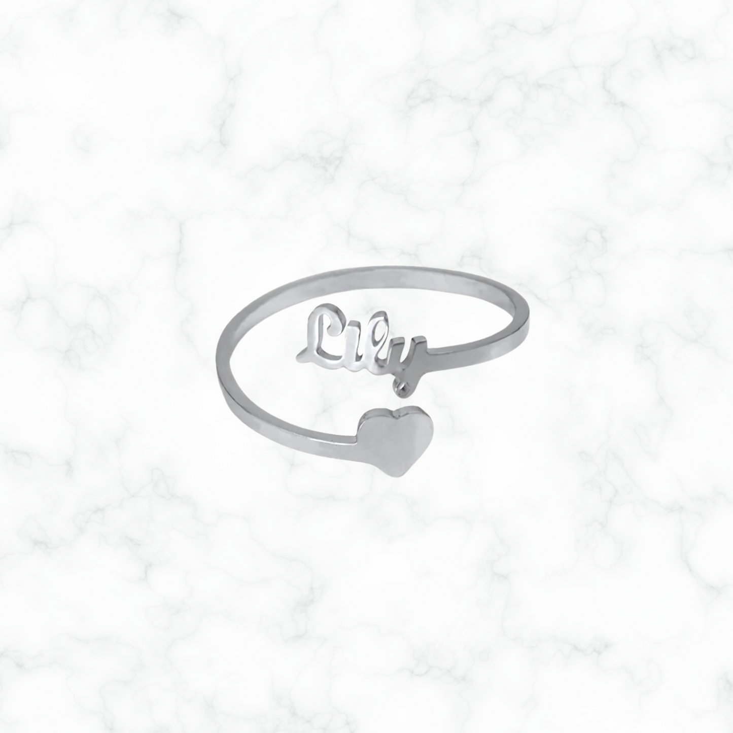 Gepersonaliseerde hartjes/naam ring
