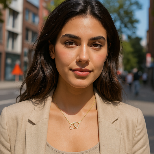 Dubbel Hartjes Ketting met Zirkonia