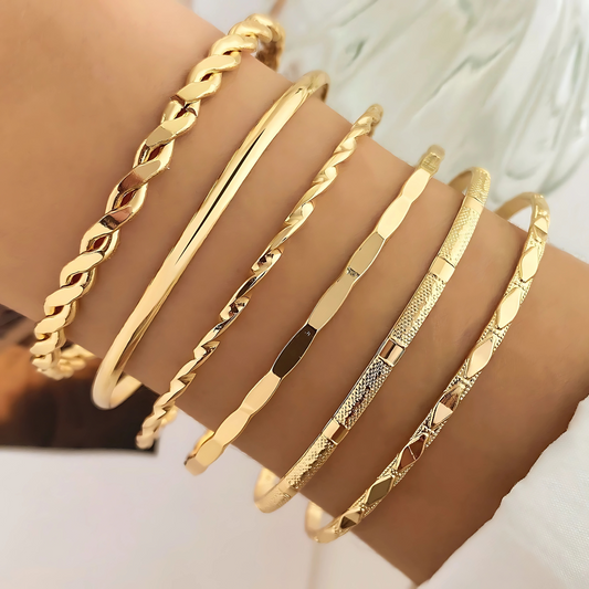 Boho gouden armbandenset