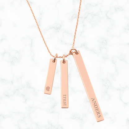 Gepersonaliseerde ketting met gravure – bar hanger