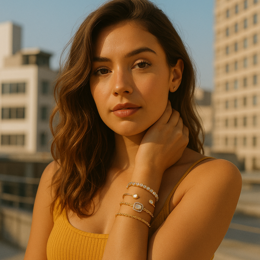 4 delige diamant armbanden set