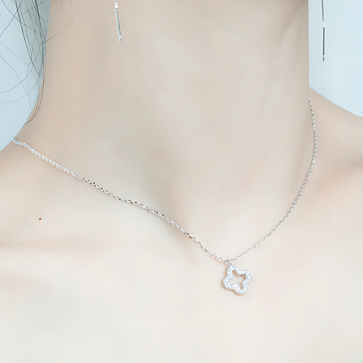Klavertje Vier Ketting met Diamanten