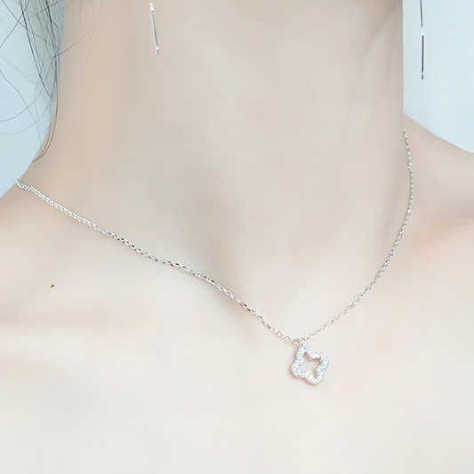 Klavertje Vier Ketting met Diamanten
