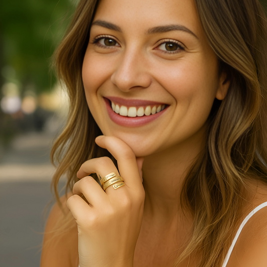 Gepersonaliseerde 3 namen ring