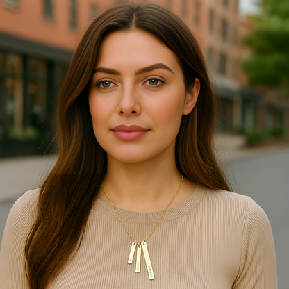 Gepersonaliseerde ketting met gravure – bar hanger