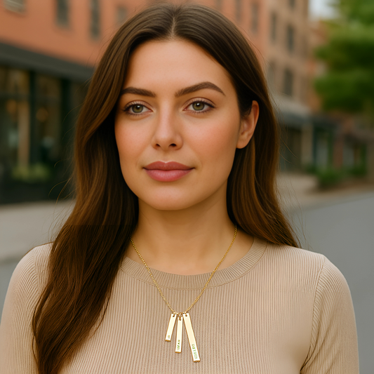 Gepersonaliseerde ketting met gravure – bar hanger